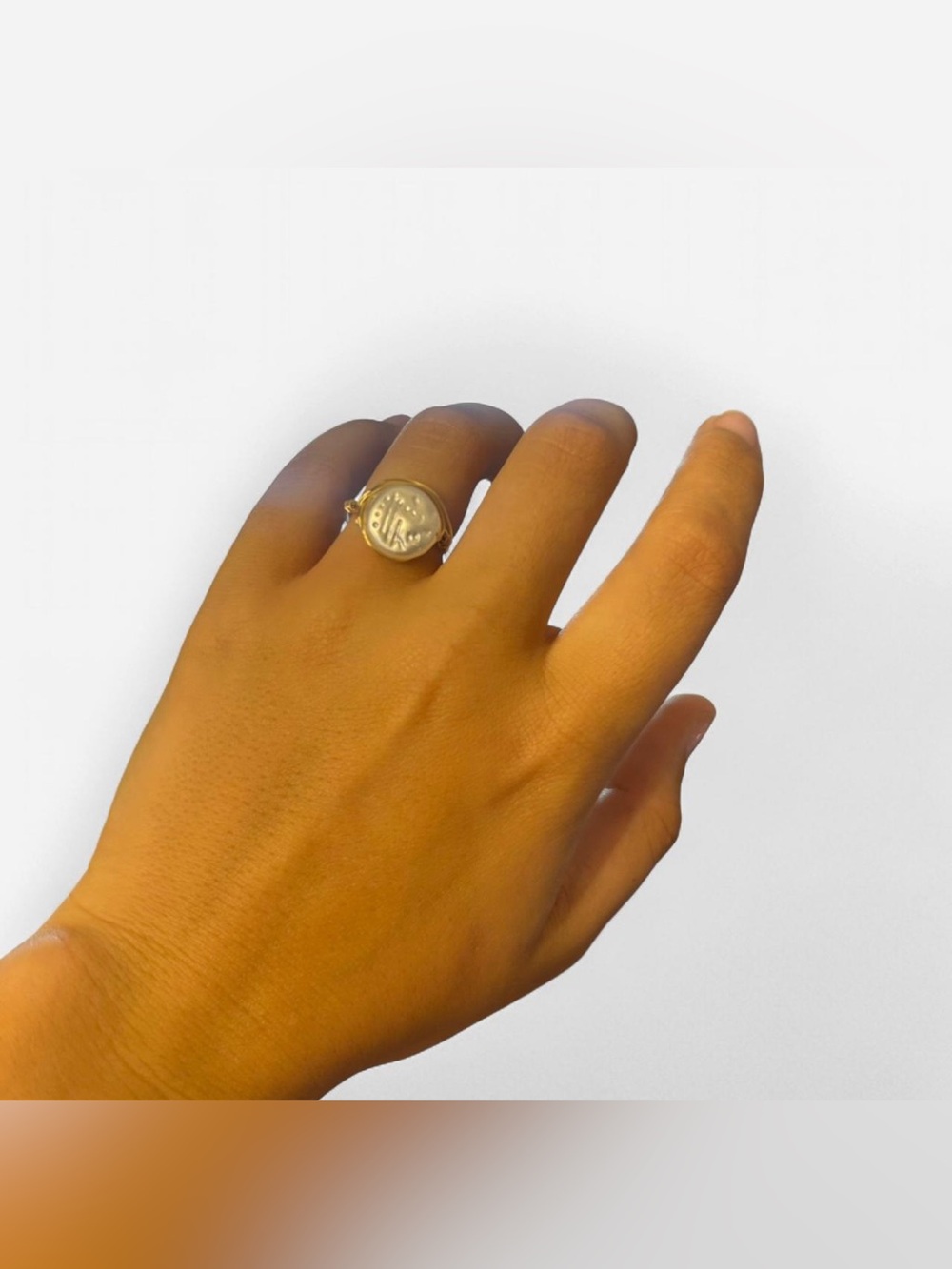 Large Pearl Wire Wrapped Ring